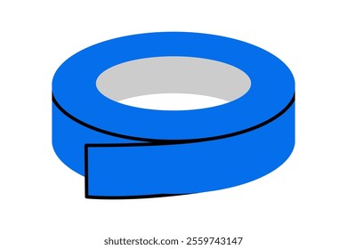 Hand drawn cute cartoon illustration of insulating tape. Flat vector sticky scotch repair tool in doodle style. Support service hardware icon. Settings or fix problem. Find solution. Isolated.