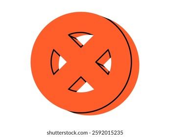 Hand drawn cute cartoon illustration prohibition sign. Flat vector forbidden warning message in doodle. Negative reaction. Social media icon or sticker. Caution cross symbol. Access denied. Isolated.