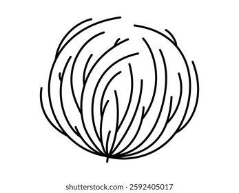 Hand drawn cute cartoon illustration of tumbleweed. Flat vector thorny desert dry plant in doodle style. System network error icon. Not found mistake. Emptiness or loneliness sticker concept. Isolated