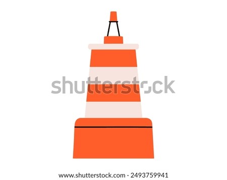 Hand drawn cute cartoon illustration water buoy. Flat vector safety beach buoy doodle style. Swimming area limitation. Support or help icon. Protection or assistance. SOS. Danger situation. Isolated.