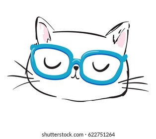 Hand Drawn cute cat