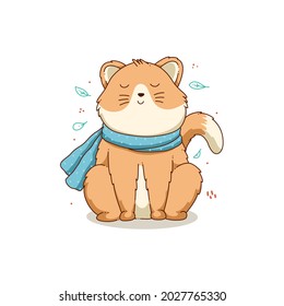 handgezeichnete süße Katzendesign-Illustration