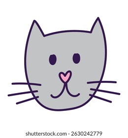 Diseño lindo del gato dibujado a mano