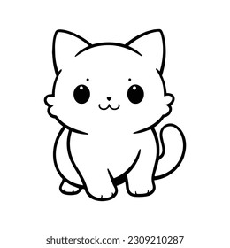 handgezeichnete süße Katze im Doodstil einzeln auf Hintergrund