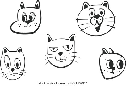 HAND DRAWN CUTE CAT FACE