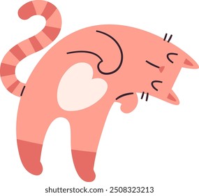 Hand Drawn Cute Cat Vector Illustration