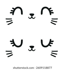 Hand Drawn cute cat vector illustration, Kids Print design, children trend print on t-shirt 