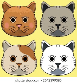 Dibujado a mano lindo Vector de la cara de Cate