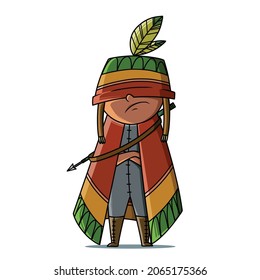 Hand drawn cute character in standing position