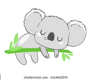 Hand Drawn Cute Childish Illustration Koala Stock Vector (Royalty Free ...