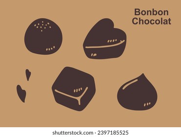 Hand drawn cute chocolate illustration set