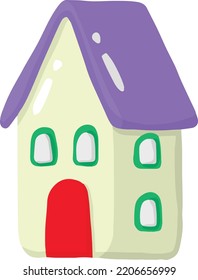 Hand Drawn cute christmas house illustration isolated on background