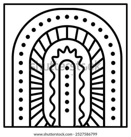 Hand Drawn Cute Coloring Book Vector Illustration. Bold and Easy Design For Adults and Kids. Coloring Page for Stress Relief and Relaxation