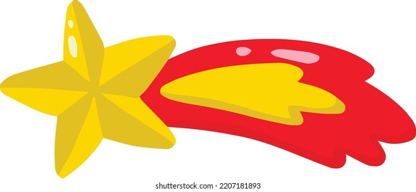 Hand Drawn cute comet illustration isolated on background
