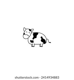 Hand drawn cute Cow icon, simple doodle icon