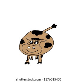 hand drawn cute cow vector