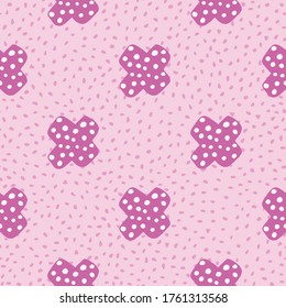 Dibujó a mano un lindo patrón cruzado sin costuras sobre fondo rosa. Papel tapiz con carteles. Diseño de tejidos para bebés, impresión textil, papel de envoltura, tejidos infantiles. Ilustración vectorial simple.