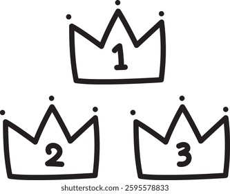 Hand drawn cute crown ranking illustration