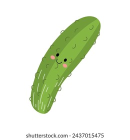 hand drawn cute cucumber illustration