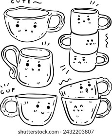 hand drawn cute cup for templates.