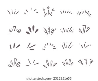 hand drawn cute curly lines expression cartoon movement - Shutterstock ID 2312851653