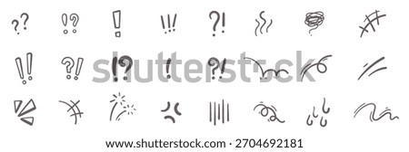 hand drawn cute curly lines expression cartoon movement