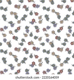 Hand drawn cute daisy flower background. Floral pattern for textile 