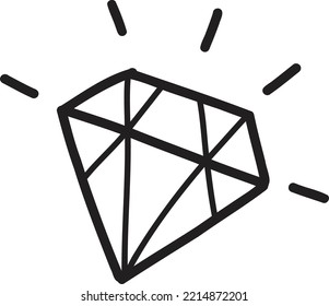 handgezeichnet, süße Diamantengrafik einzeln auf Hintergrund