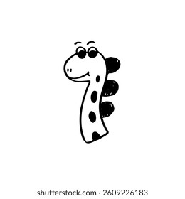 Hand drawn cute dinosaur illustration design