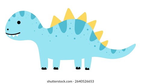 Hand drawn cute dinosaur isolated on white background. Concept for children print. Vector Illustration