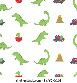 Hand drawn cute Dinosaur seamless pattern