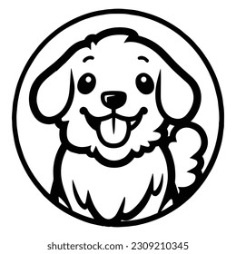 Hand Drawn cute dog in doodle style isolated on background