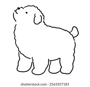 Hand drawn cute dog, dog doodle, puppy 