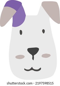 Hand Drawn cute dog face illustration isolated on background