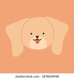 Dibujo mano linda cabeza de perro Elementos de iconos ilustración