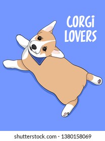 Hand drawn cute dog illustration. Vector