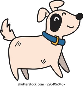 Hand Drawn cute dog illustration isolated on background