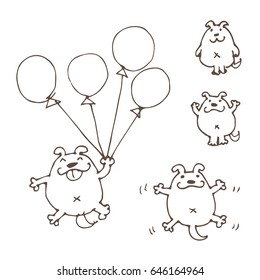 Hand drawn cute dog illustration