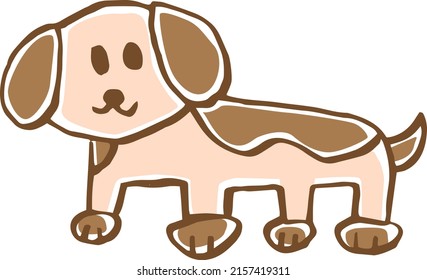 Hand drawn cute dog image illustration