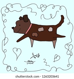 Hand drawn cute dog. Perfect for kids apparel,fabric, textile, nursery decoration,wrapping paper.
