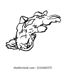 Hand drawn cute dog, vector illustration. Tibetan spaniel. Little dog