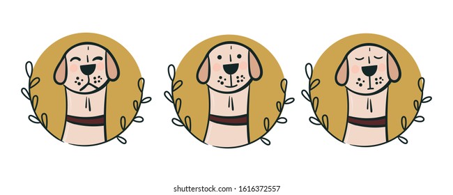 hand drawn cute dogs vector illustration. creative nursery designs for kids room, fabric, wrapping, wallpaper, textile, apparel. 