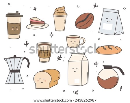 Hand drawn cute doodle coffee shop iconHand drawn cute doodle coffee shop icon