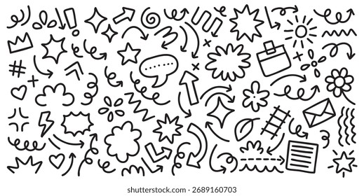 Dibujado a mano lindo doodle elemento ilustración