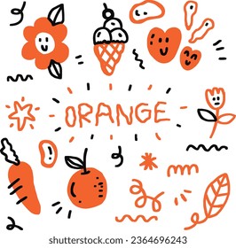 hand drawn cute doodle line.