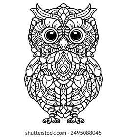 Hand gezeichnet von niedlichen Doodle Eule Zentangle