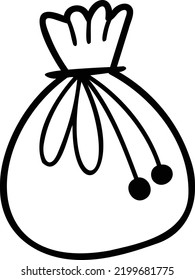Hand Drawn cute drawstring bags illustration isolated on background