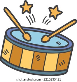 Hand Drawn cute drums illustration isolated on background
