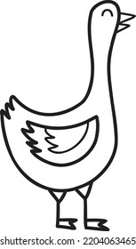 Hand Drawn cute duck illustration isolated on background