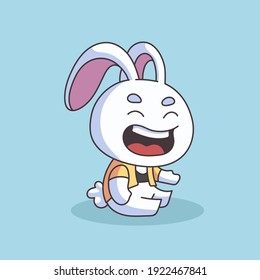 Dibujo de mano linda ilustración de Pascua con conejito